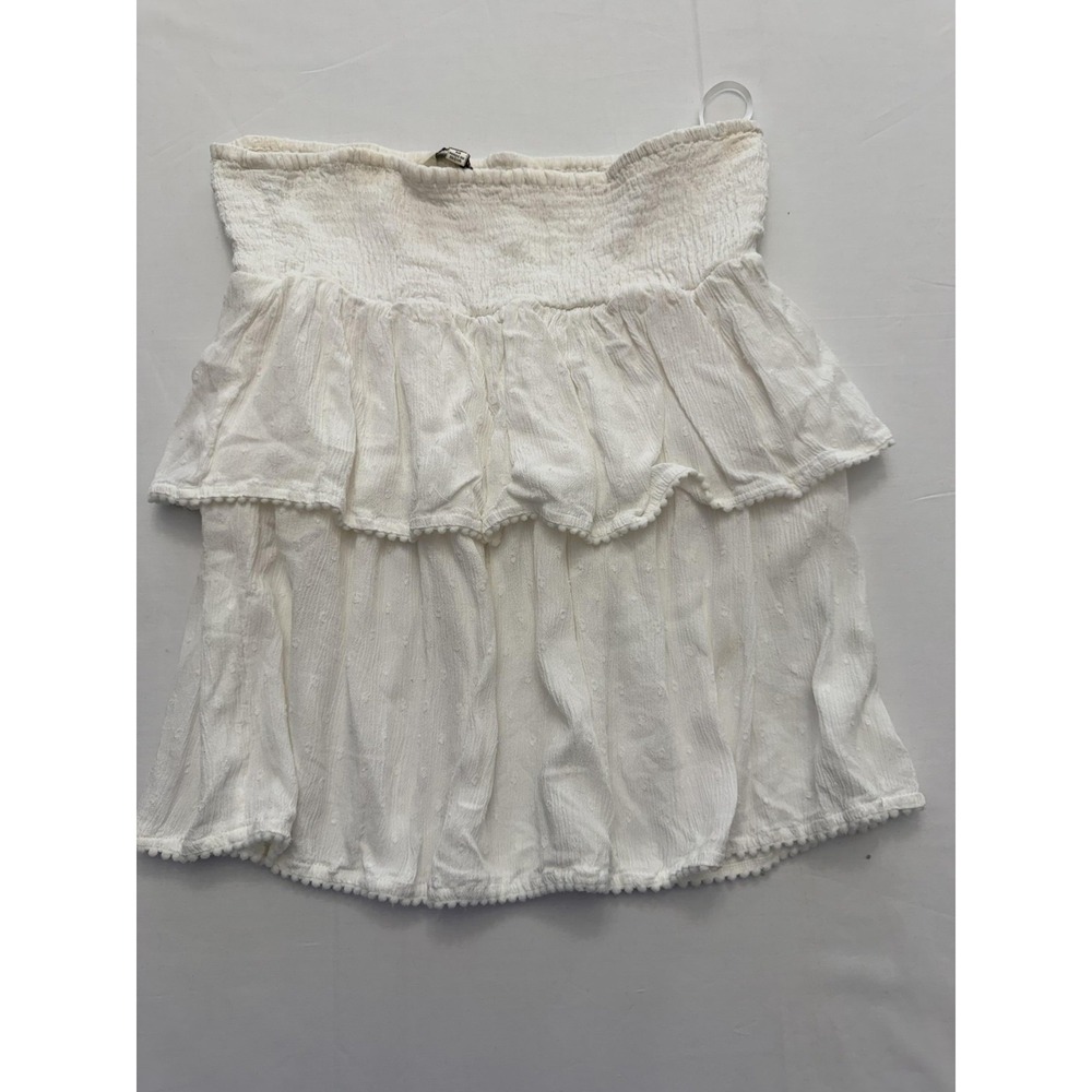 Sim & Sam Romper Womens Medium‎ White Off Shoulder Ruffle Elastic Waist Summer